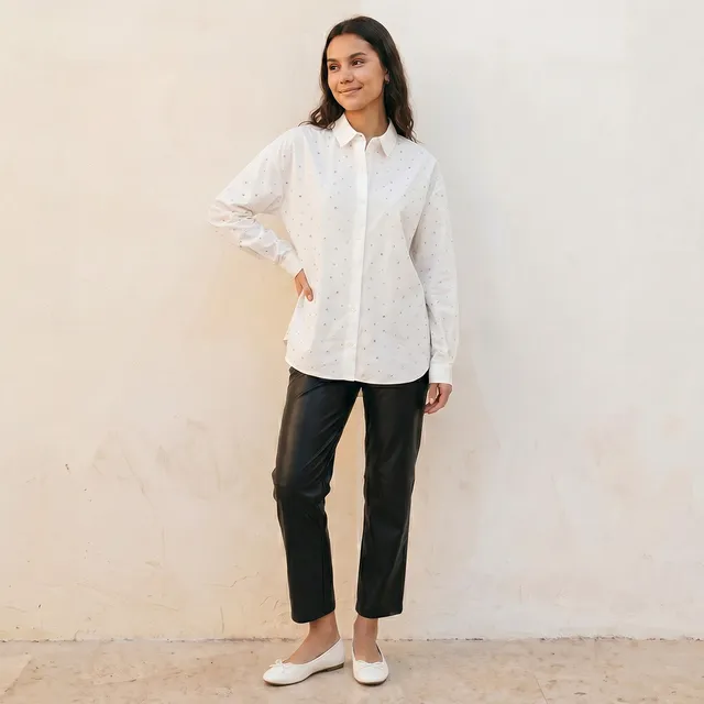 Splash Youth Oversized Cotton Shirt with Embellished Design – image 4