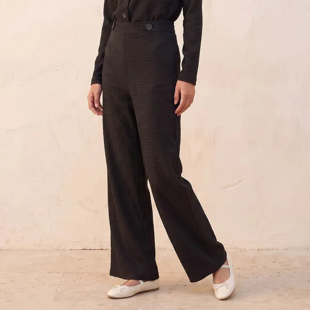 Splash Youth Elastic Waist Textured Pants