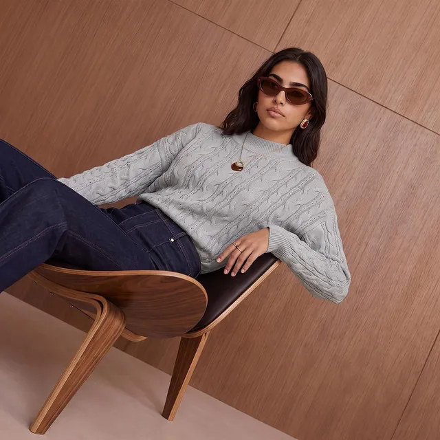 Splash Youth Oversized Cable Knit Sweater