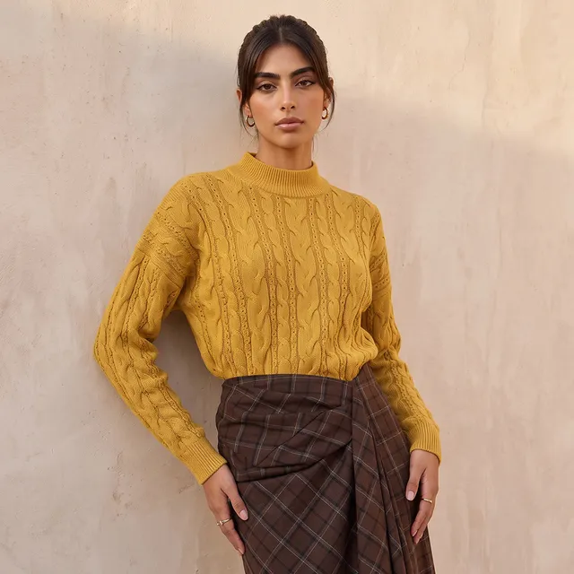 Splash Youth Oversized Cable Knit Sweater