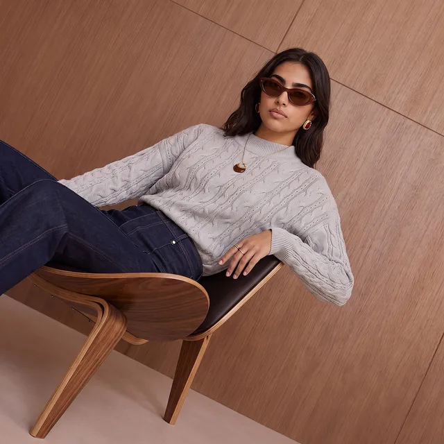 Splash Youth Oversized Cable Knit Sweater – image 5