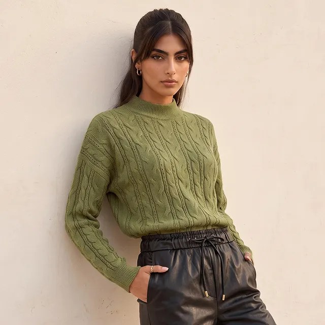 Splash Youth Oversized Cable Knit Sweater – image 2