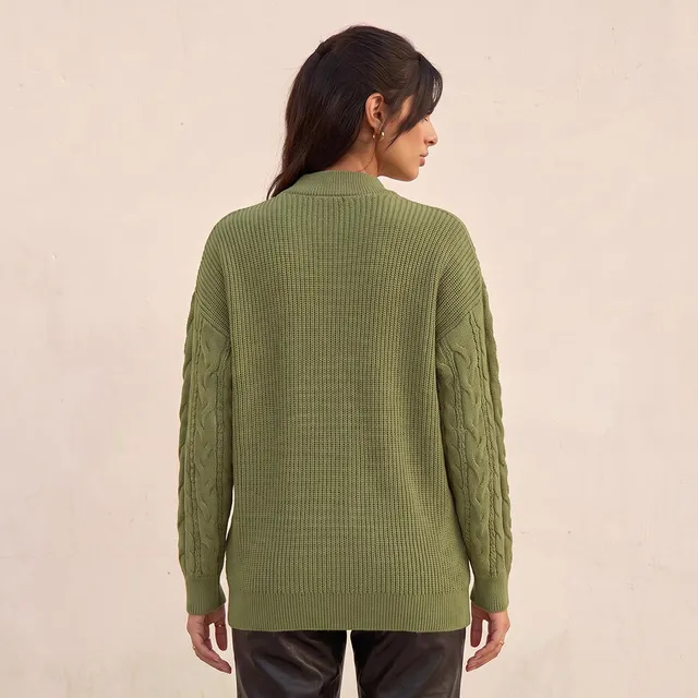 Splash Youth Oversized Cable Knit Sweater – image 4