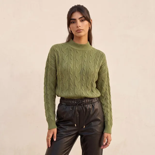 Splash Youth Oversized Cable Knit Sweater – image 5