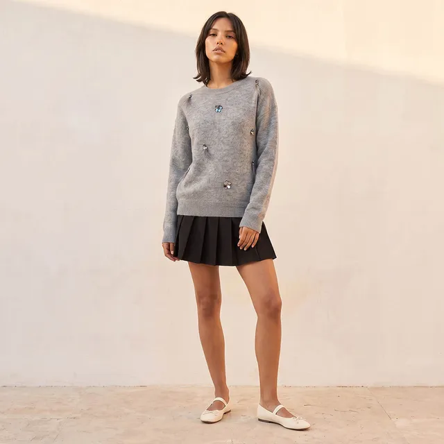 Splash Youth Embellished Crew Neck Sweater – image 4