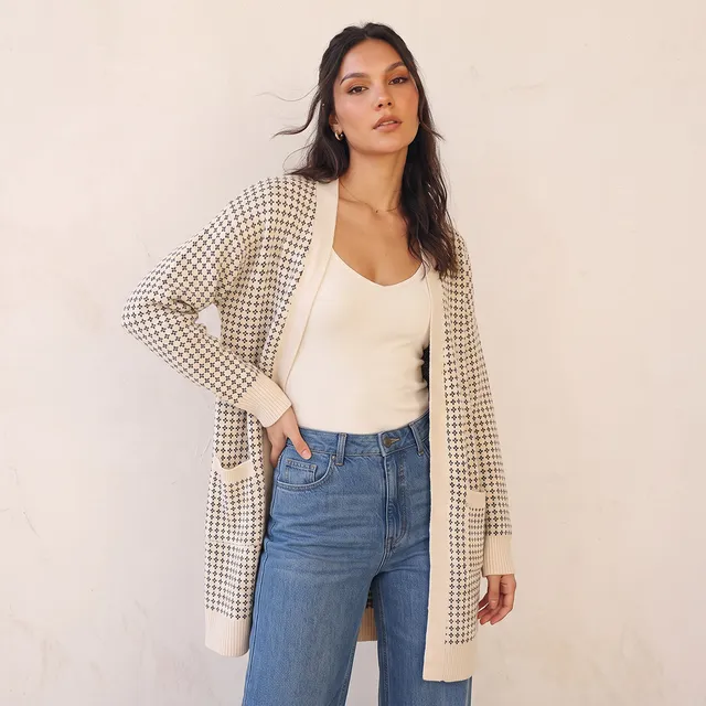 Splash Youth Longline Textured Cardigan