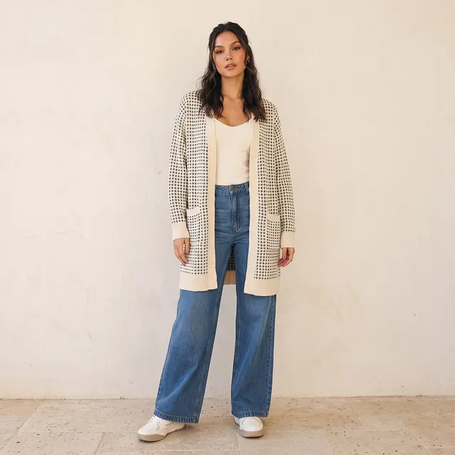 Splash Youth Longline Textured Cardigan – image 2
