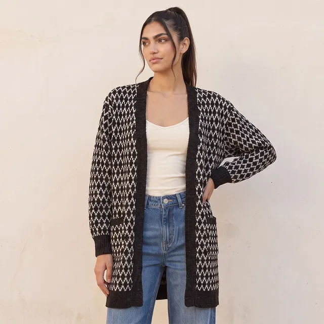 Splash Youth Longline Textured Cardigan