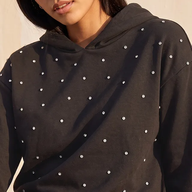 Splash Youth Stone Embellished Hooded Sweatshirt – image 5