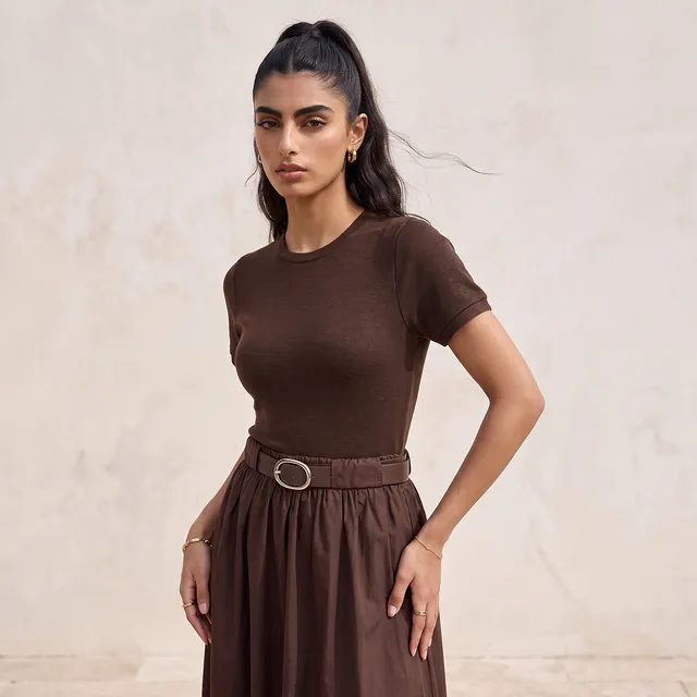 Splash Youth Maxi A-line Cotton Dress with Belt – image 6