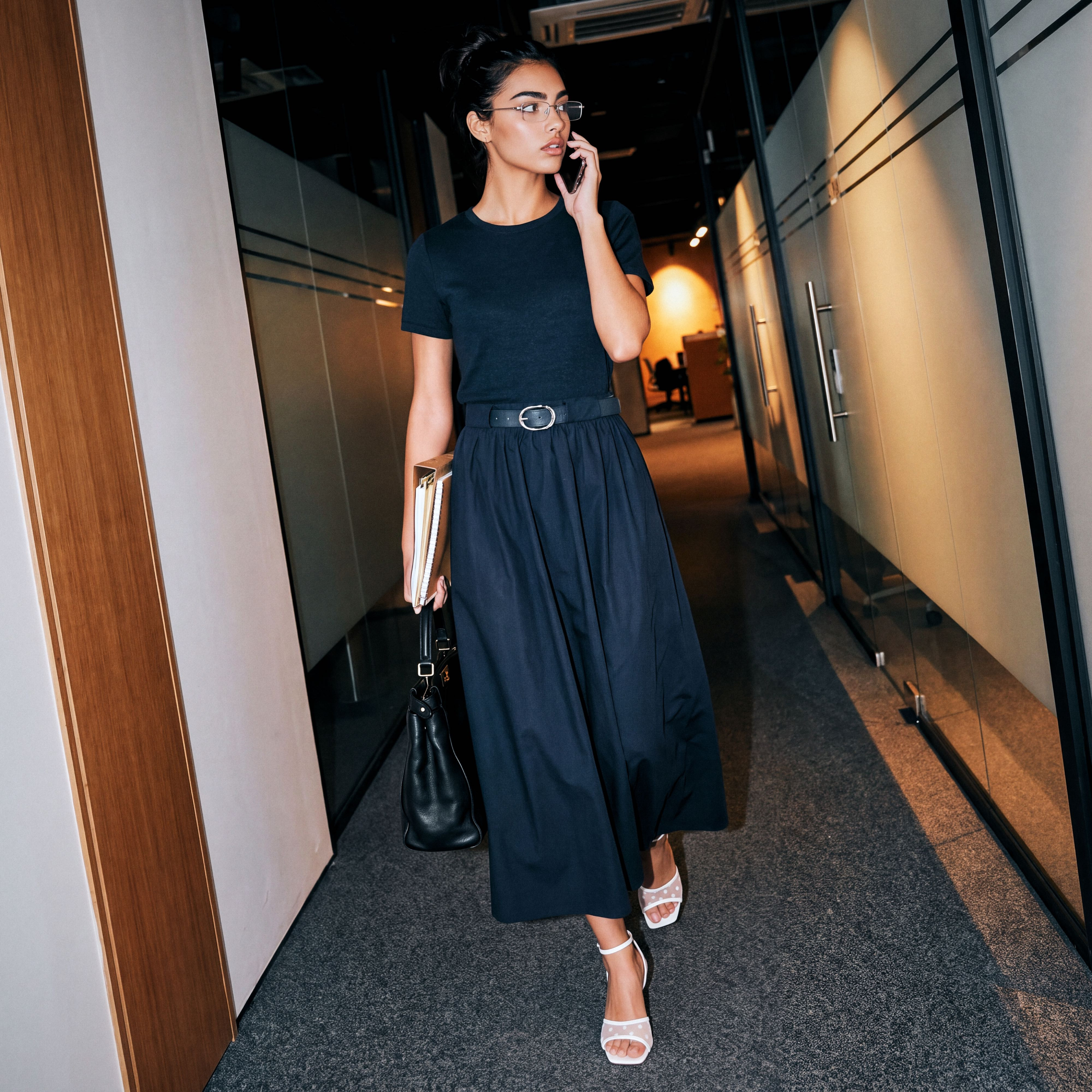 Splash Youth Maxi A-line Cotton Dress with Belt