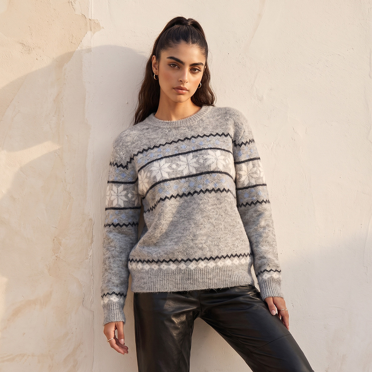 Splash Youth Fair Isle Textured Sweater
