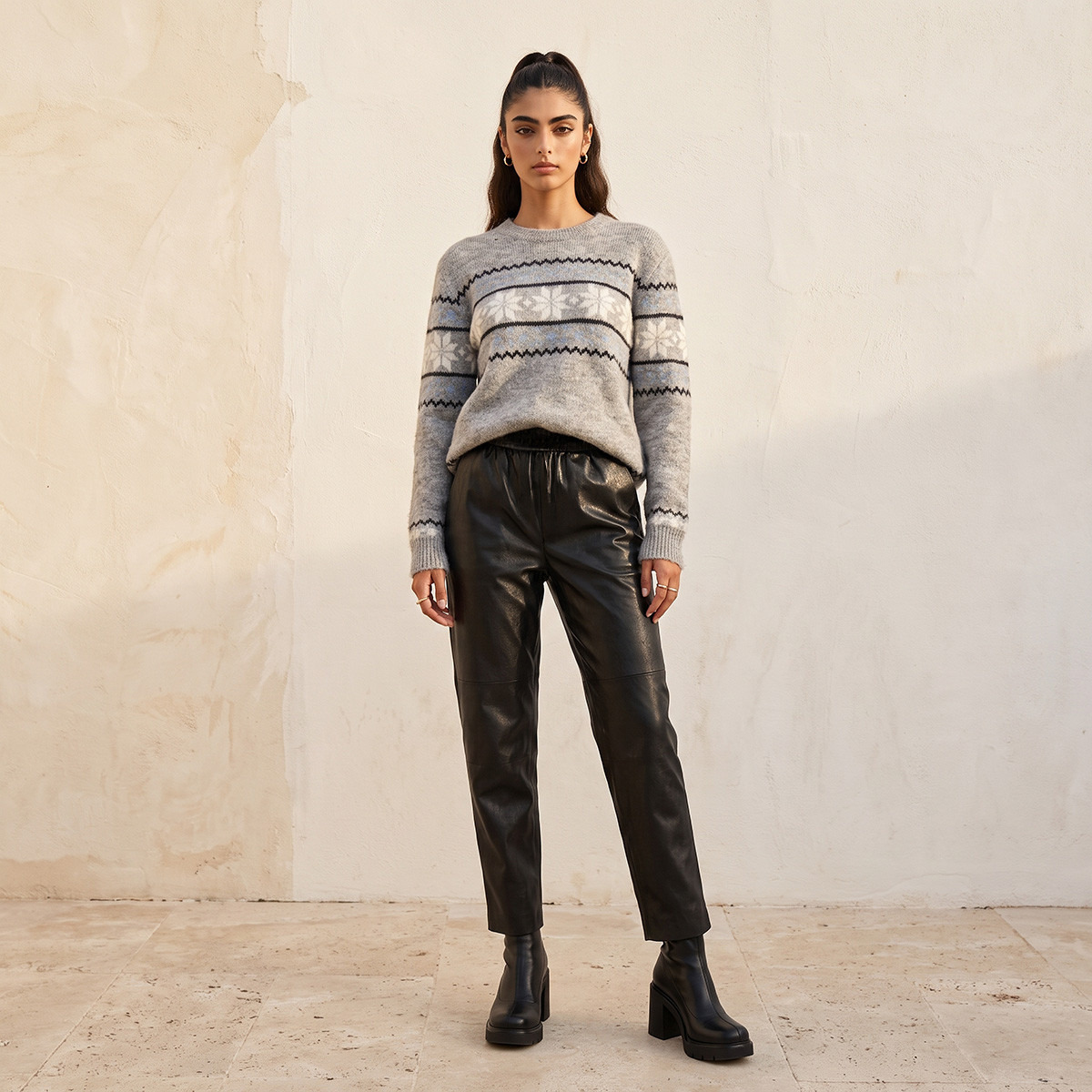 Splash Youth Fair Isle Textured Sweater
