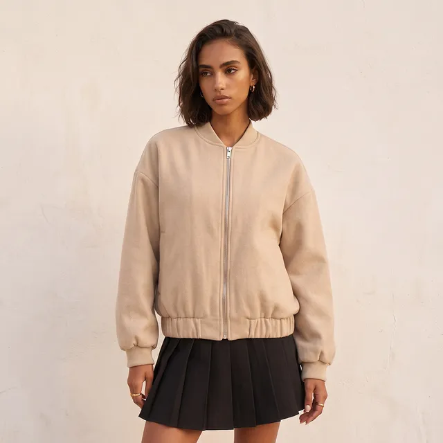 Splash Youth Melton Felt Regular Bomber Jacket with Zip Closure – image 5