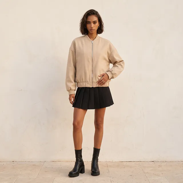 Splash Youth Melton Felt Regular Bomber Jacket with Zip Closure – image 6