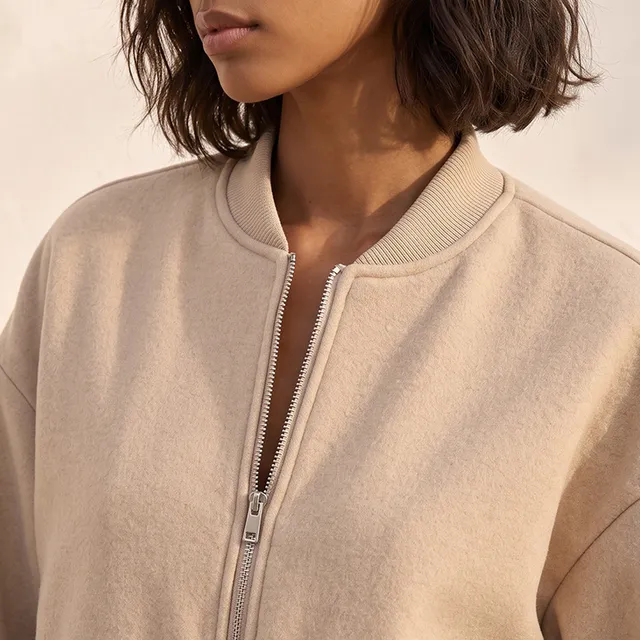 Splash Youth Melton Felt Regular Bomber Jacket with Zip Closure – image 7