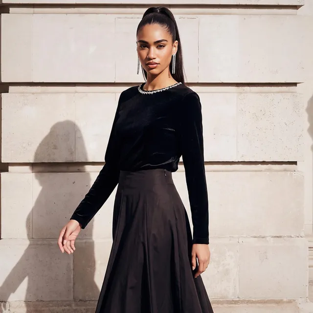 Splash Youth Velour Top with Embellishment