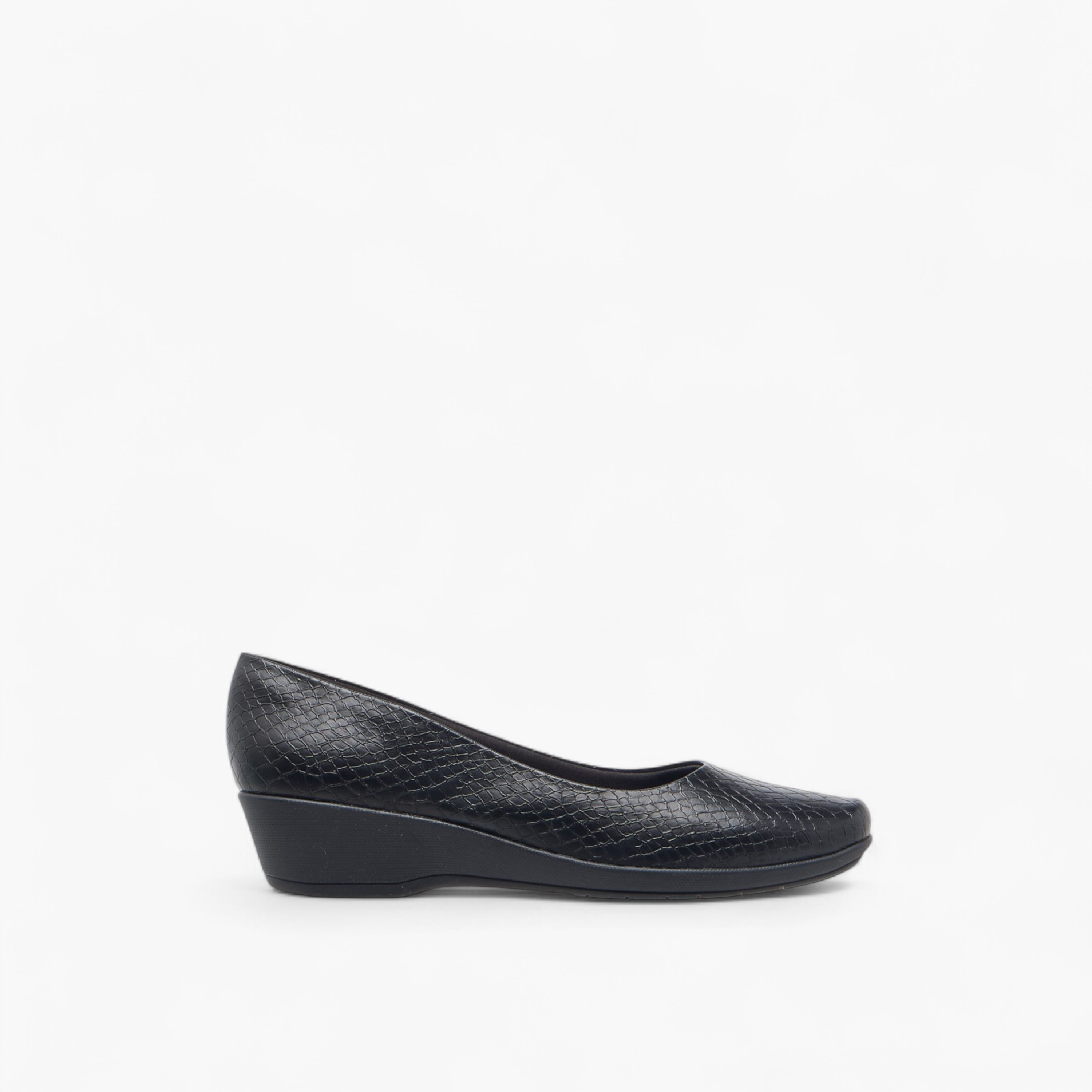 Piccadilly Textured Slip-On Ballerina Shoes with Wedge Heels