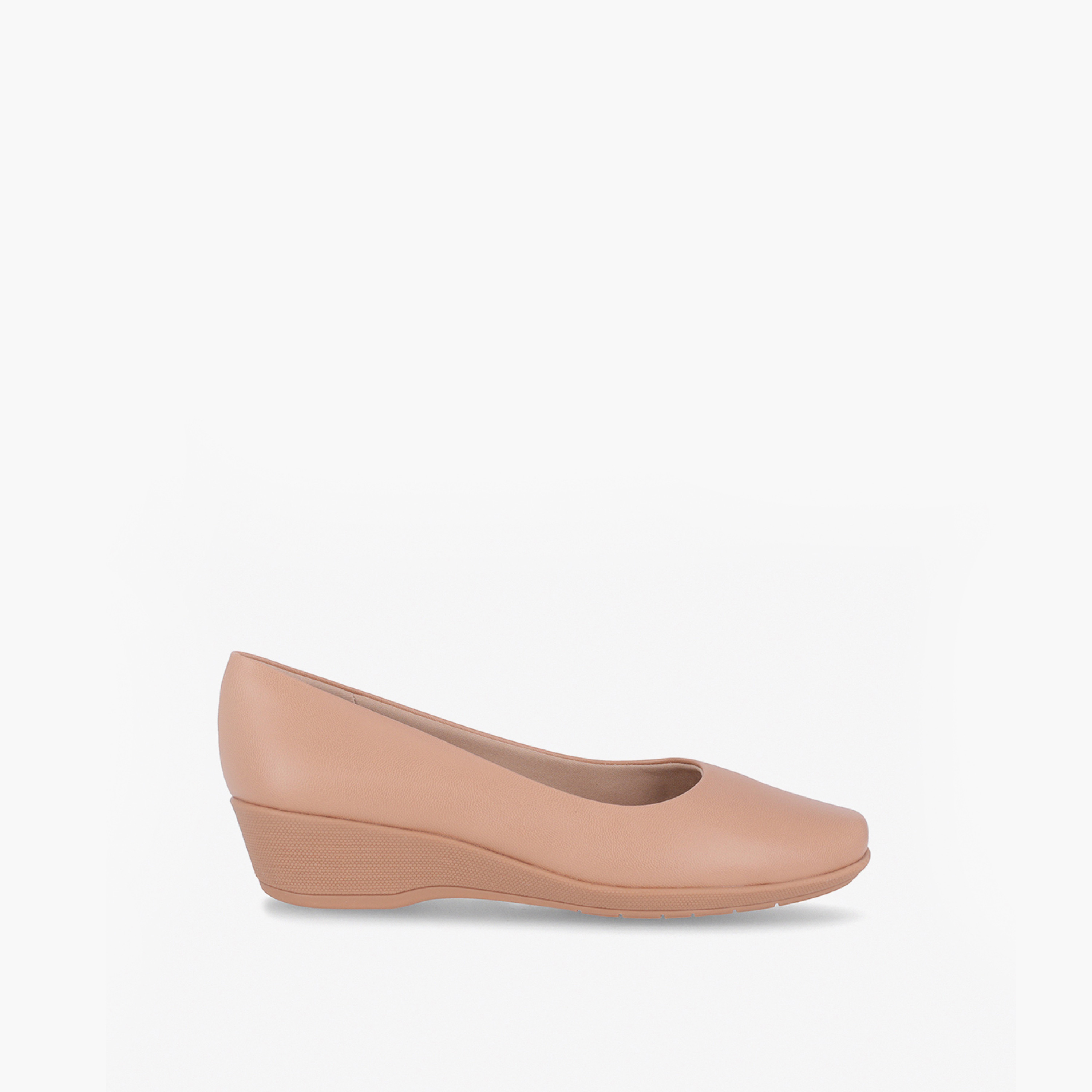 Piccadilly Round Toe Slip-On Shoes with Wedge Heels