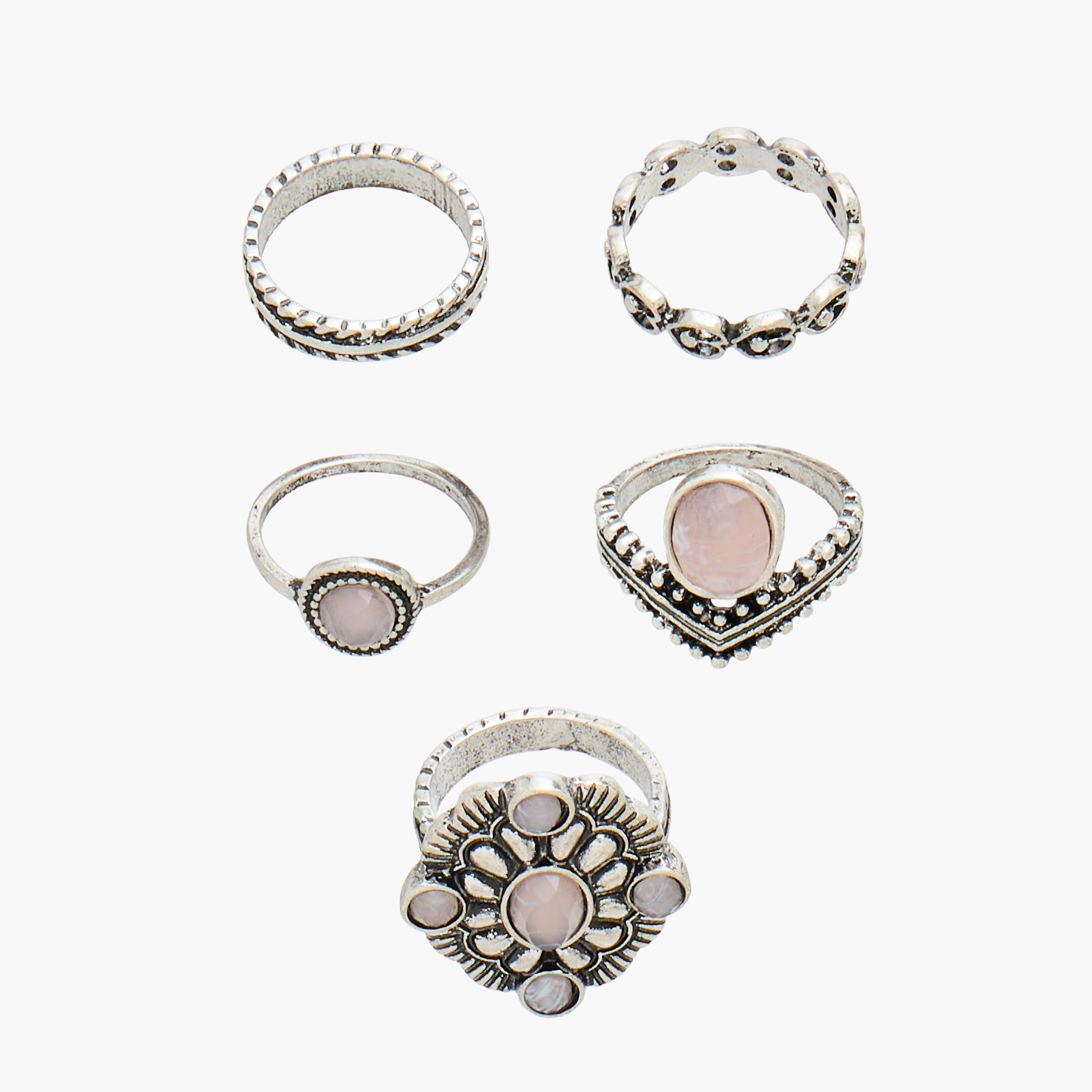 Assorted Oxidised Ring - Set of 5