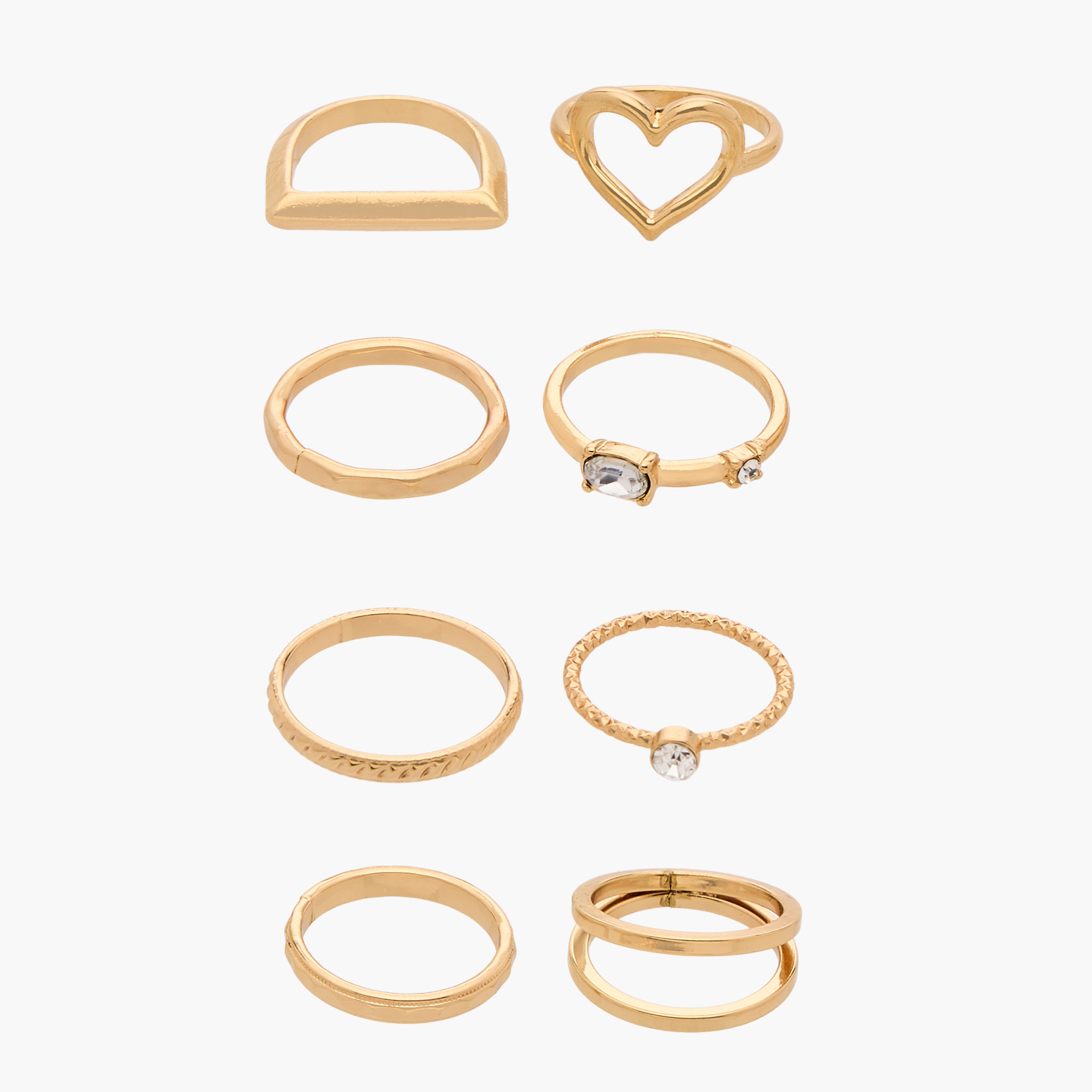 Assorted 8-Piece Ring Set, Gold