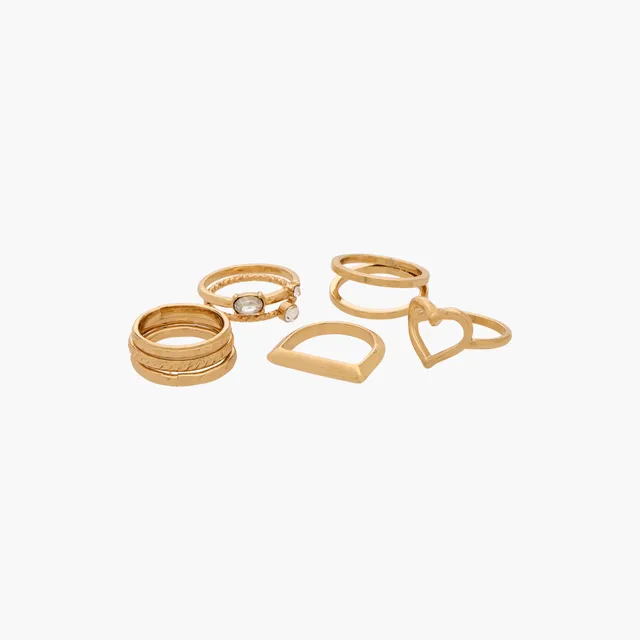 Assorted 8-Piece Ring Set, Gold – image 2