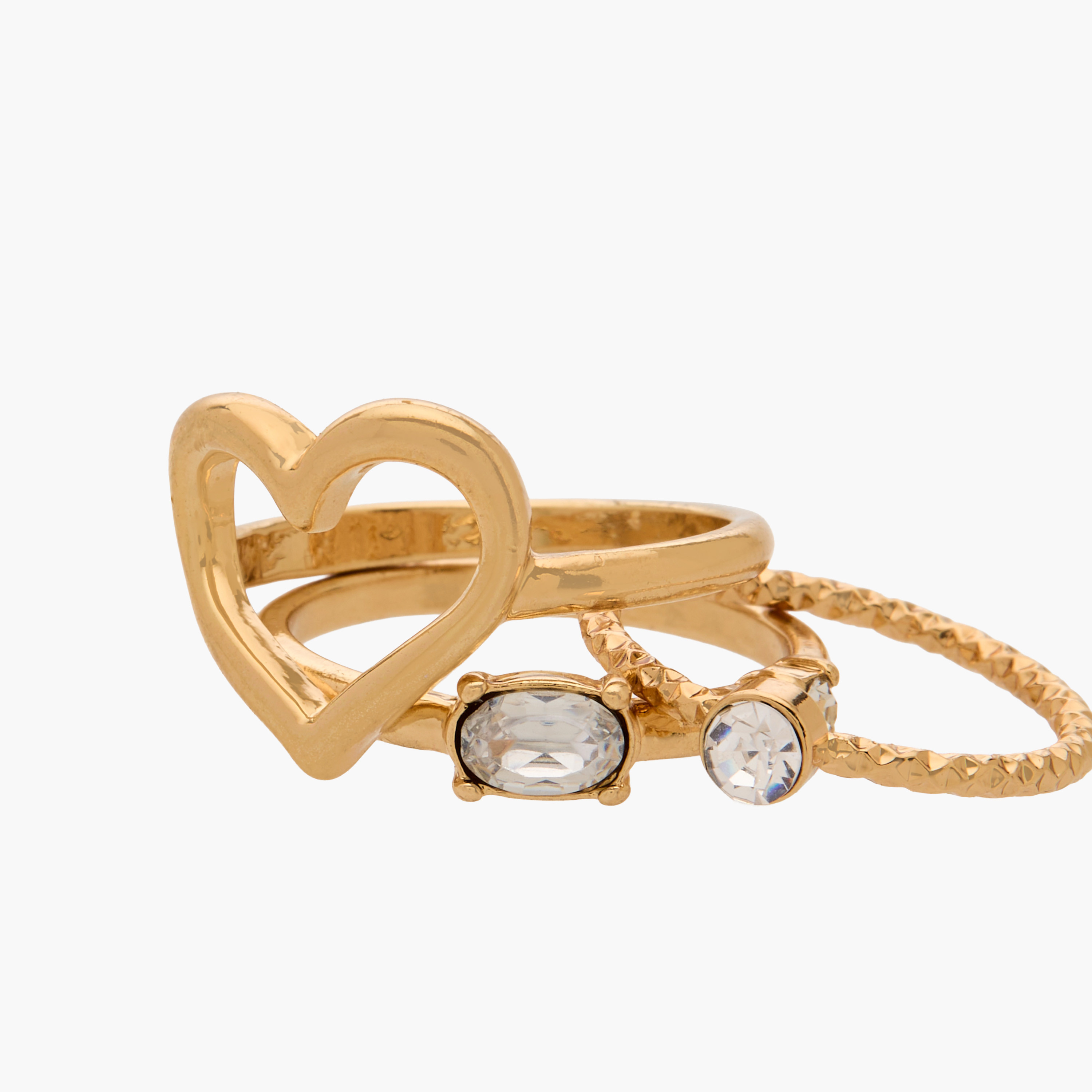 Assorted Gold Tone Ring - Set of 8
