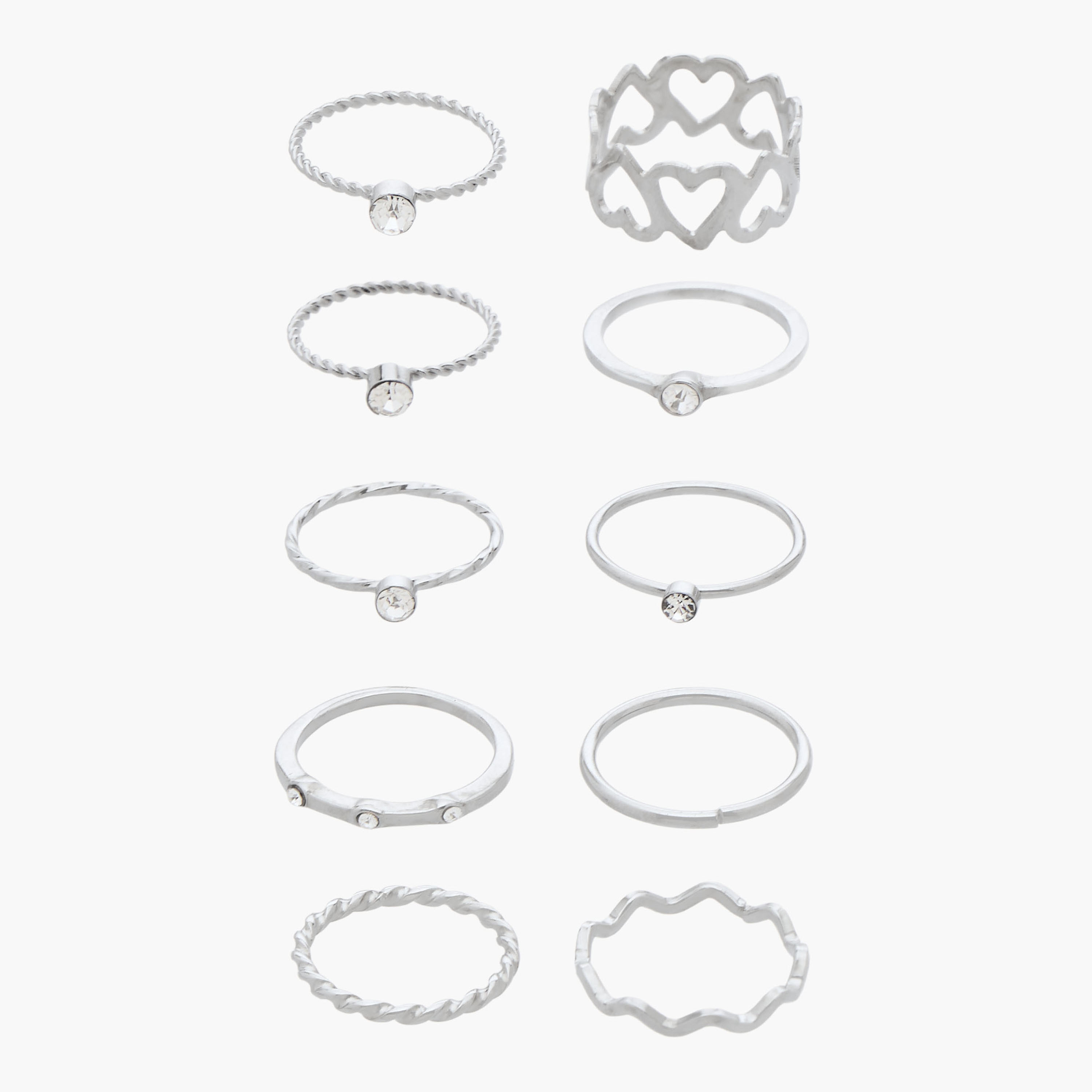 Pack of 10 Assorted Metal Ring