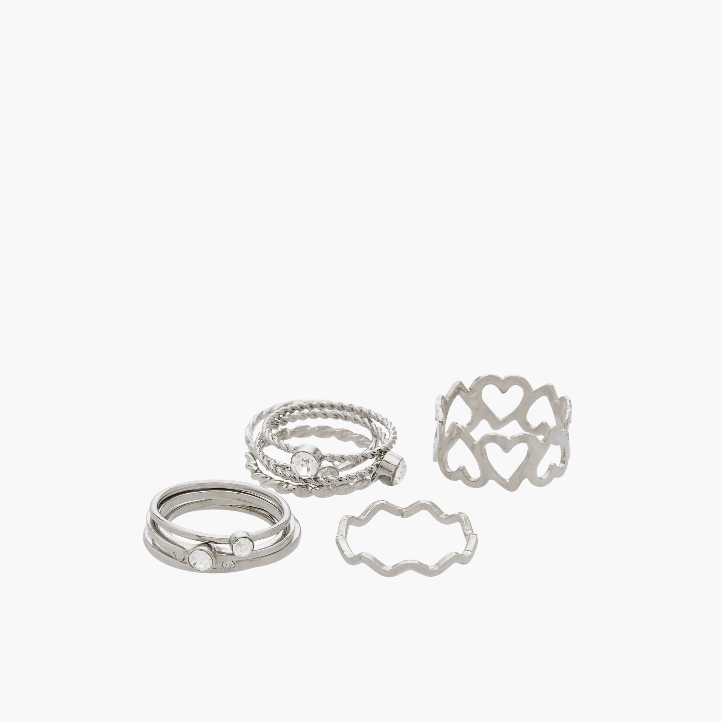 Pack of 10 Assorted Metal Ring