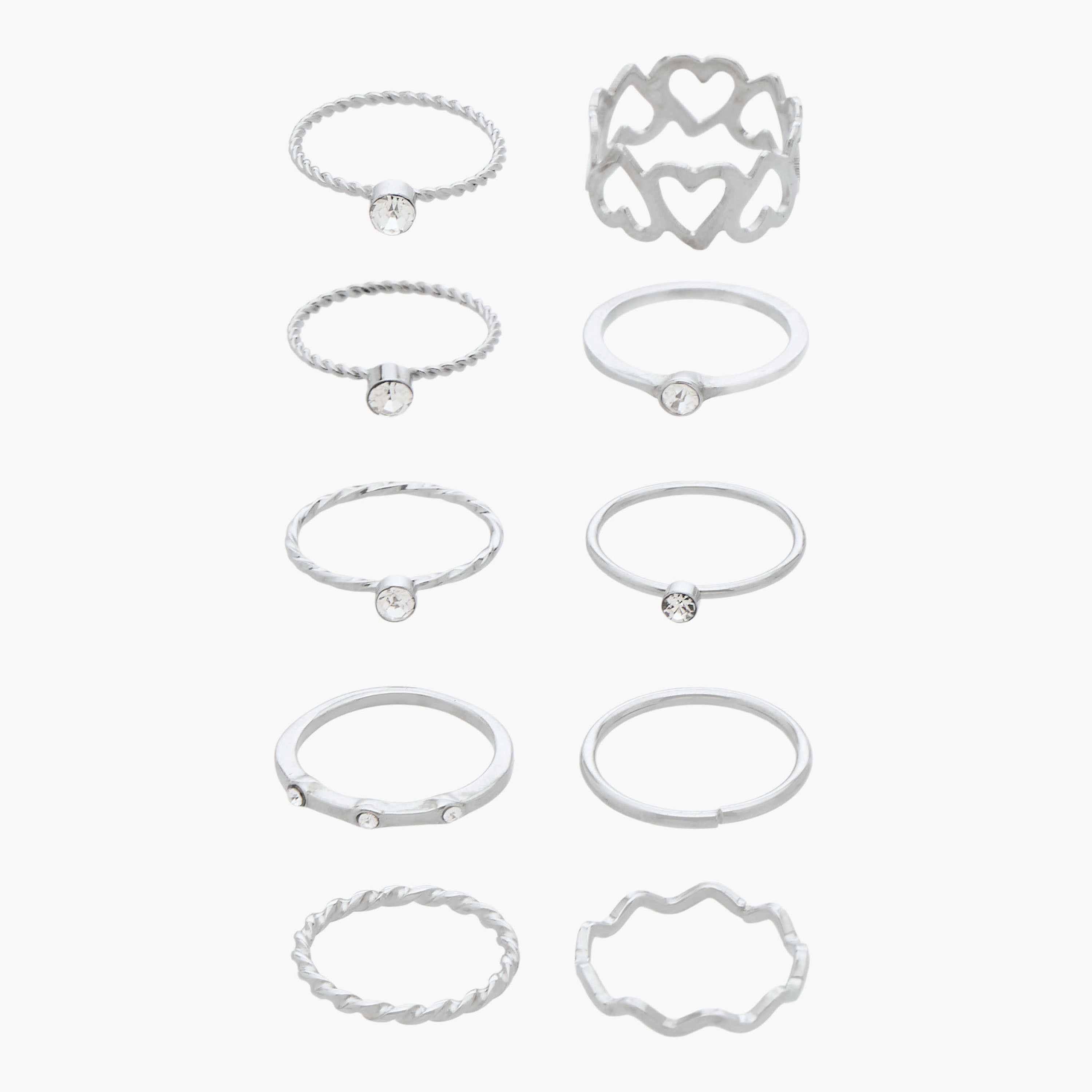 10-Pack Assorted Metal Ring Set