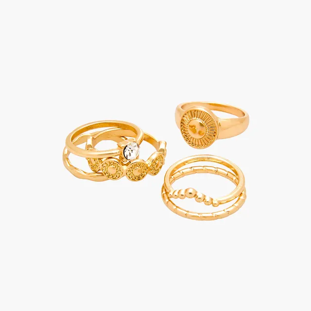 Set of 9 - Assorted Gold Tone Ring – image 2