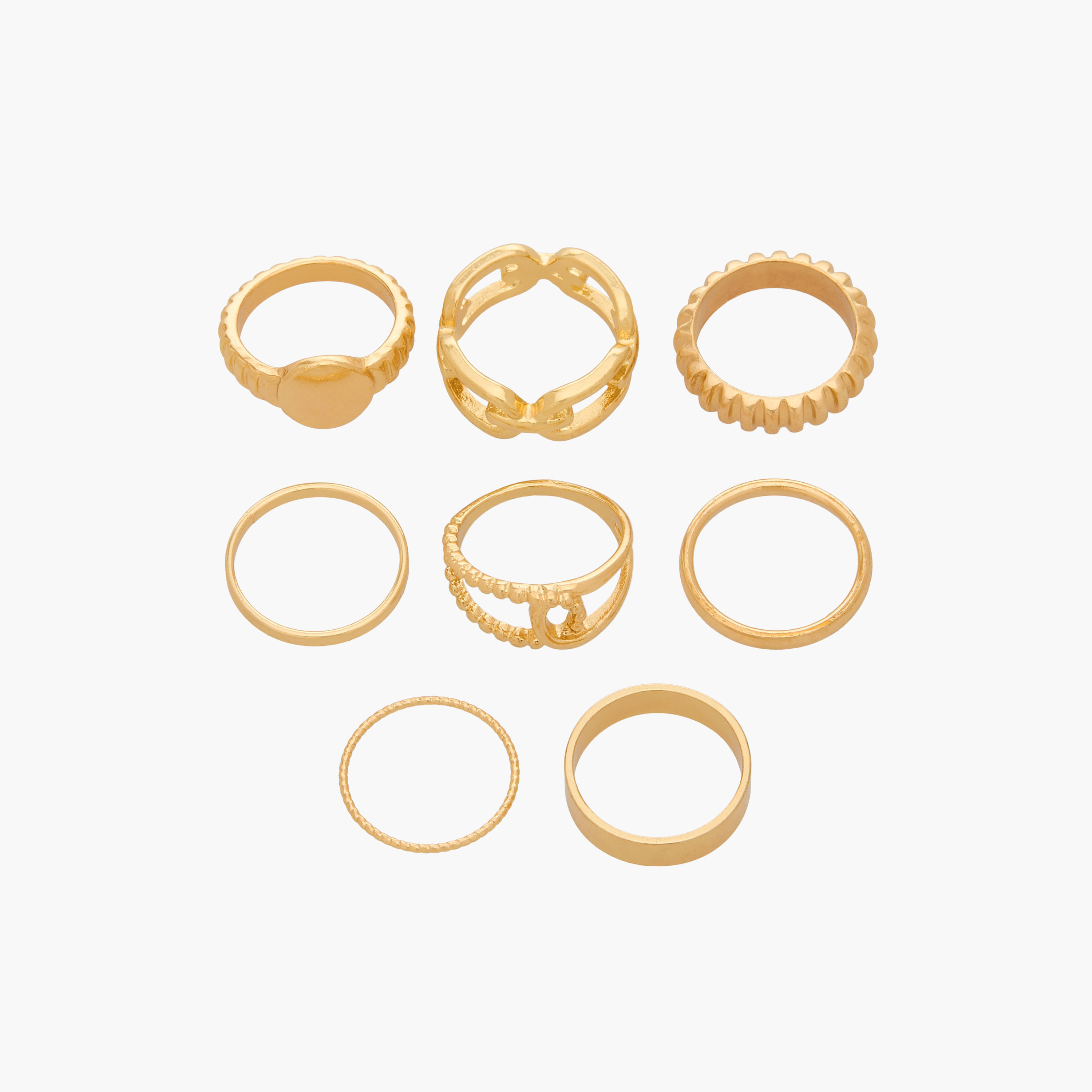8-Pc Ring Sets, Gold