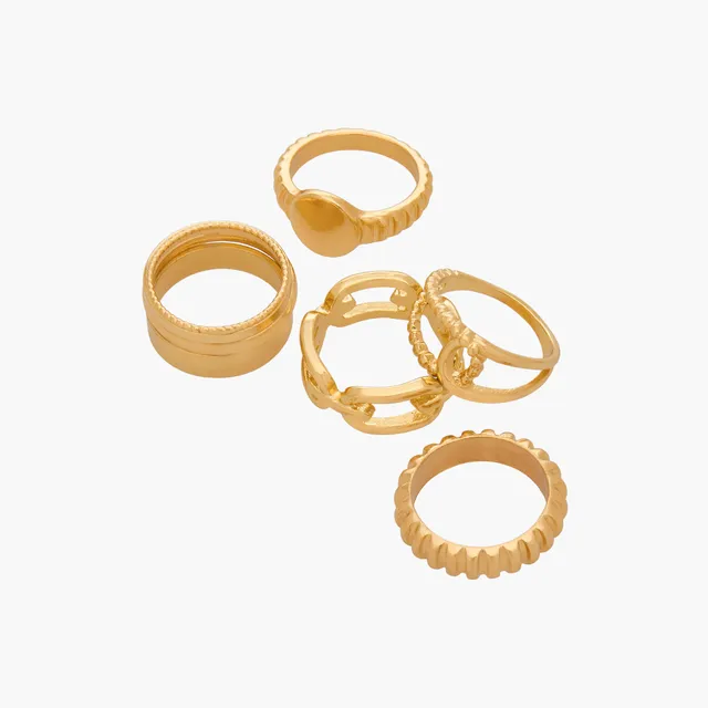 Set of 8 - Assorted Gold Tone Ring – image 2