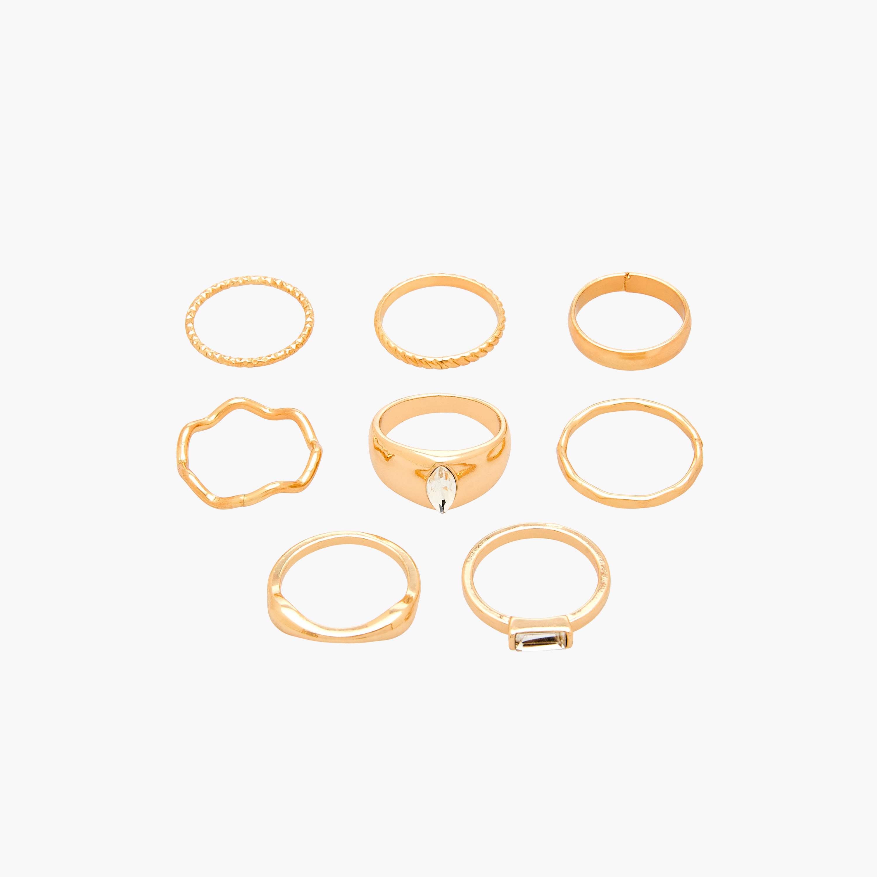 8-Piece Assorted Ring Sets Gold