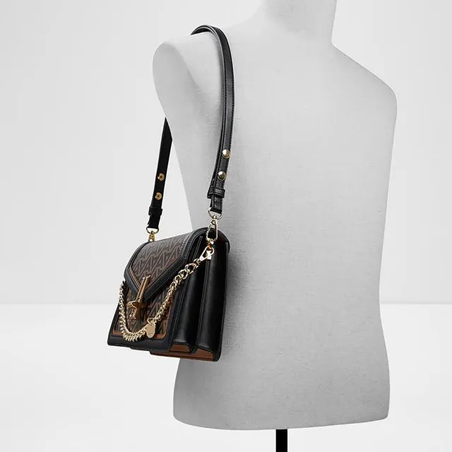 Aldo Amdouna Monogram Shoulder Bag with Twist Lock Closure and Detachable Strap – image 4