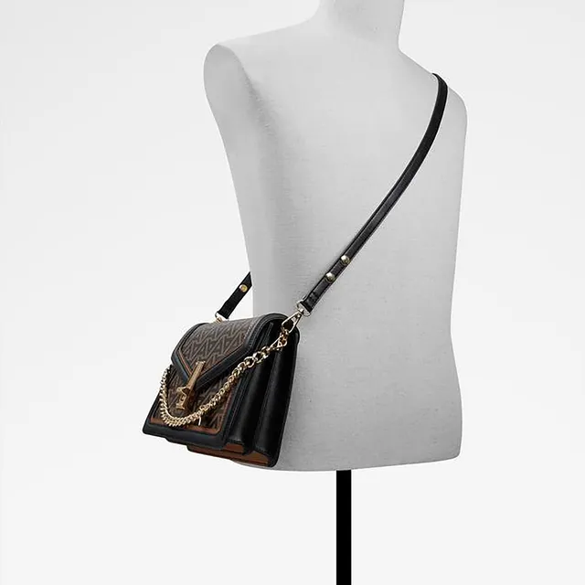 Aldo Amdouna Monogram Shoulder Bag with Twist Lock Closure and Detachable Strap – image 5