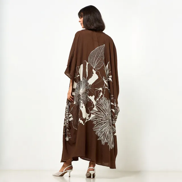 Floral Print A-line Midi Dress & Shrug – image 5