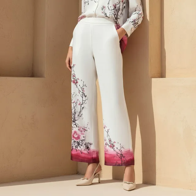 Wide Leg Floral Print Pants