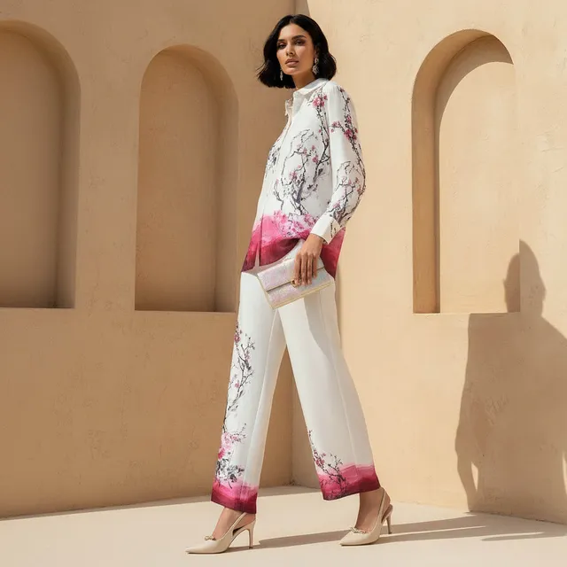 Wide Leg Floral Print Pants – image 3