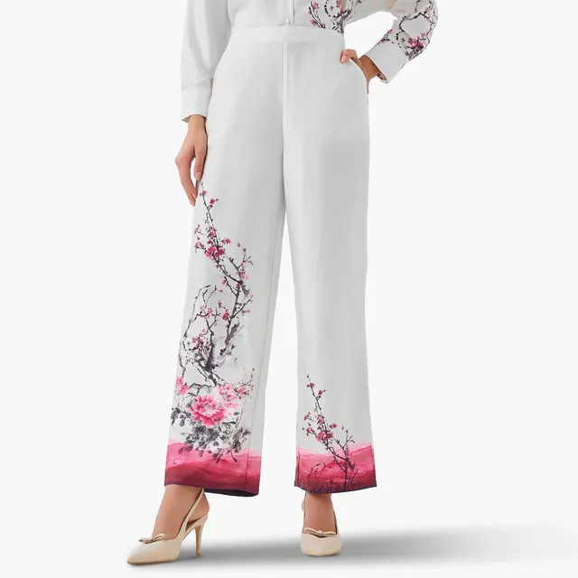Wide Leg Floral Print Pants – image 4