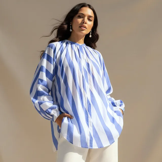 Relaxed Fit Cotton Striped Top