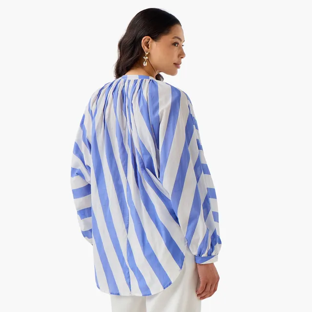 Relaxed Fit Cotton Striped Top – image 4