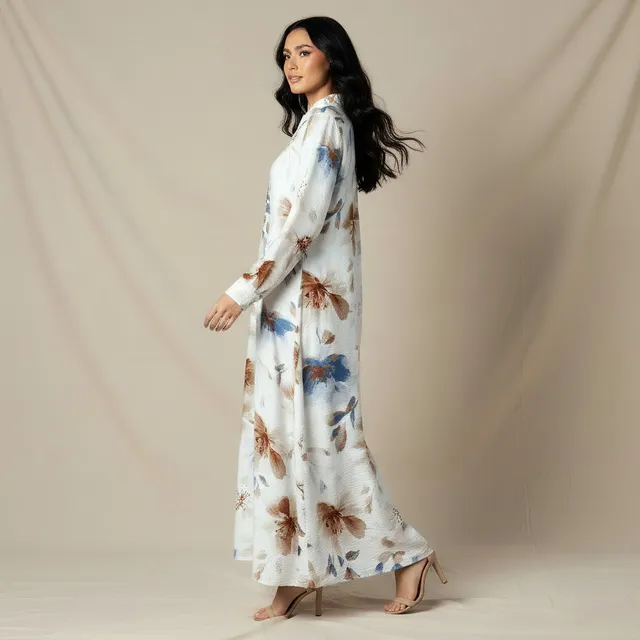 Iconic Trapeze Maxi Dress with Floral Print – image 2