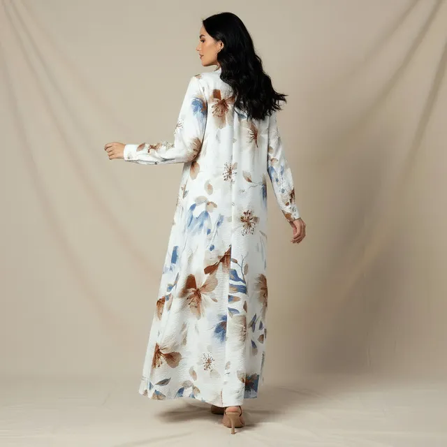 Iconic Trapeze Maxi Dress with Floral Print – image 3