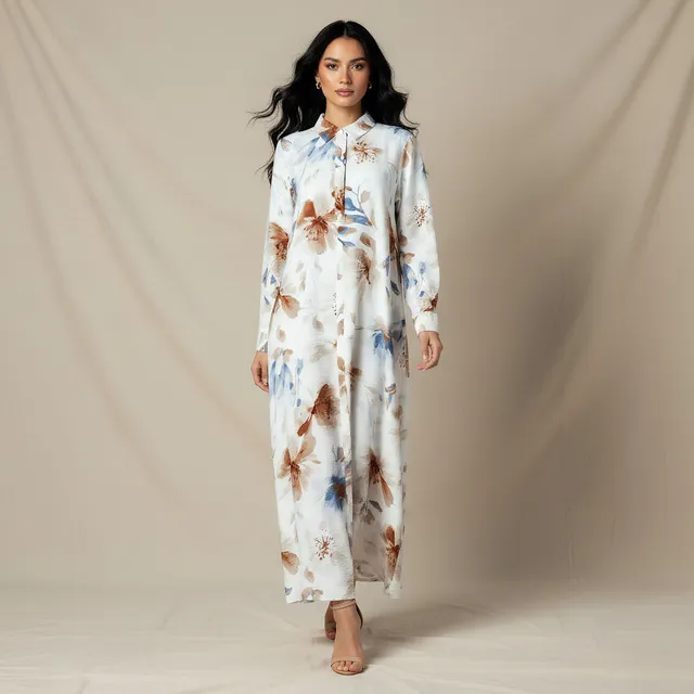 Iconic Trapeze Maxi Dress with Floral Print – image 5