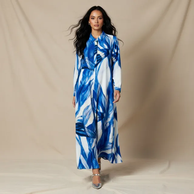 Iconic Trapeze Maxi Dress with Floral Print – image 2