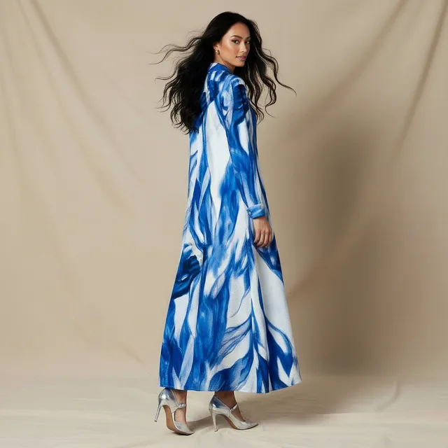 Iconic Trapeze Maxi Dress with Floral Print – image 3