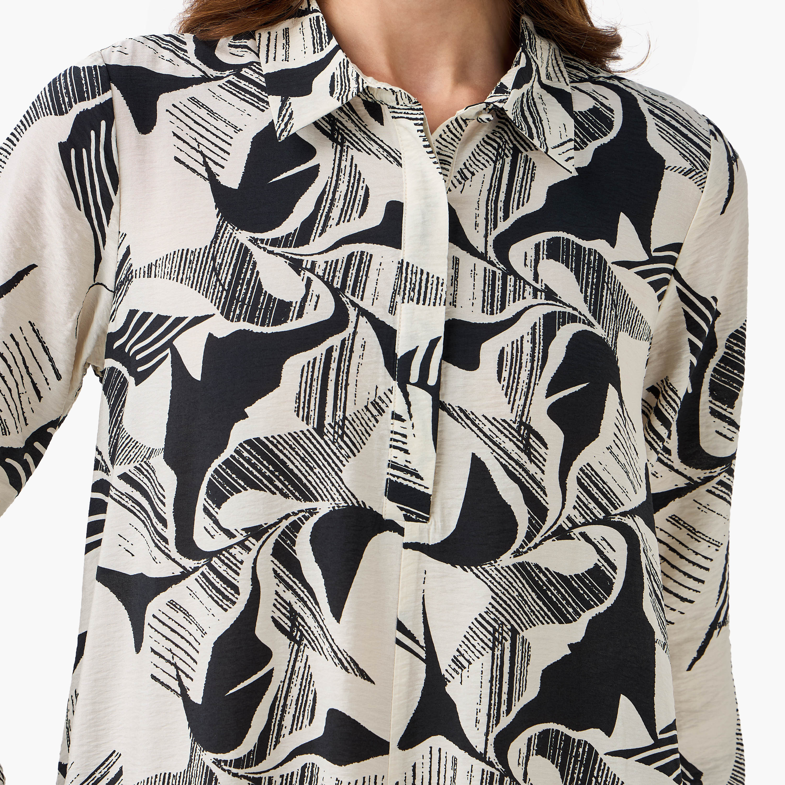 Iconic Printed Women Shirt Dress with Concealed Placket