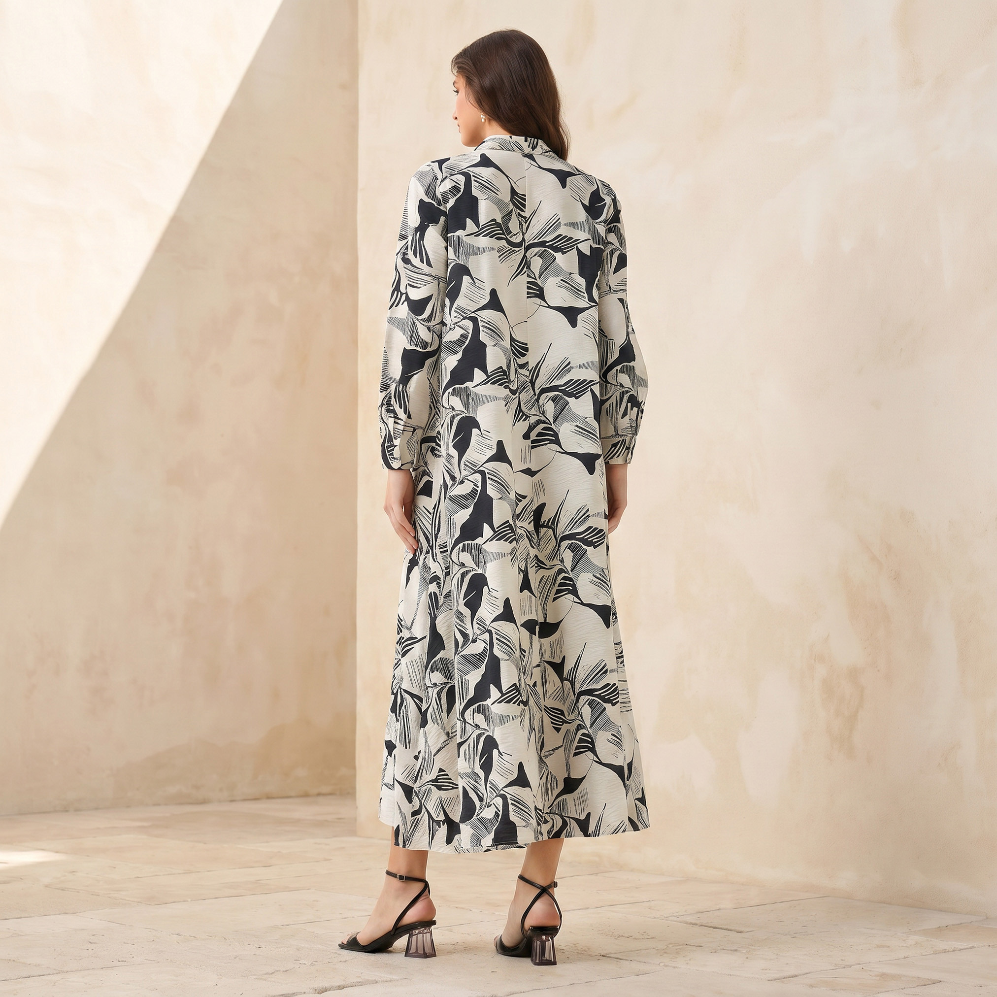 Iconic Printed Women Shirt Dress with Concealed Placket