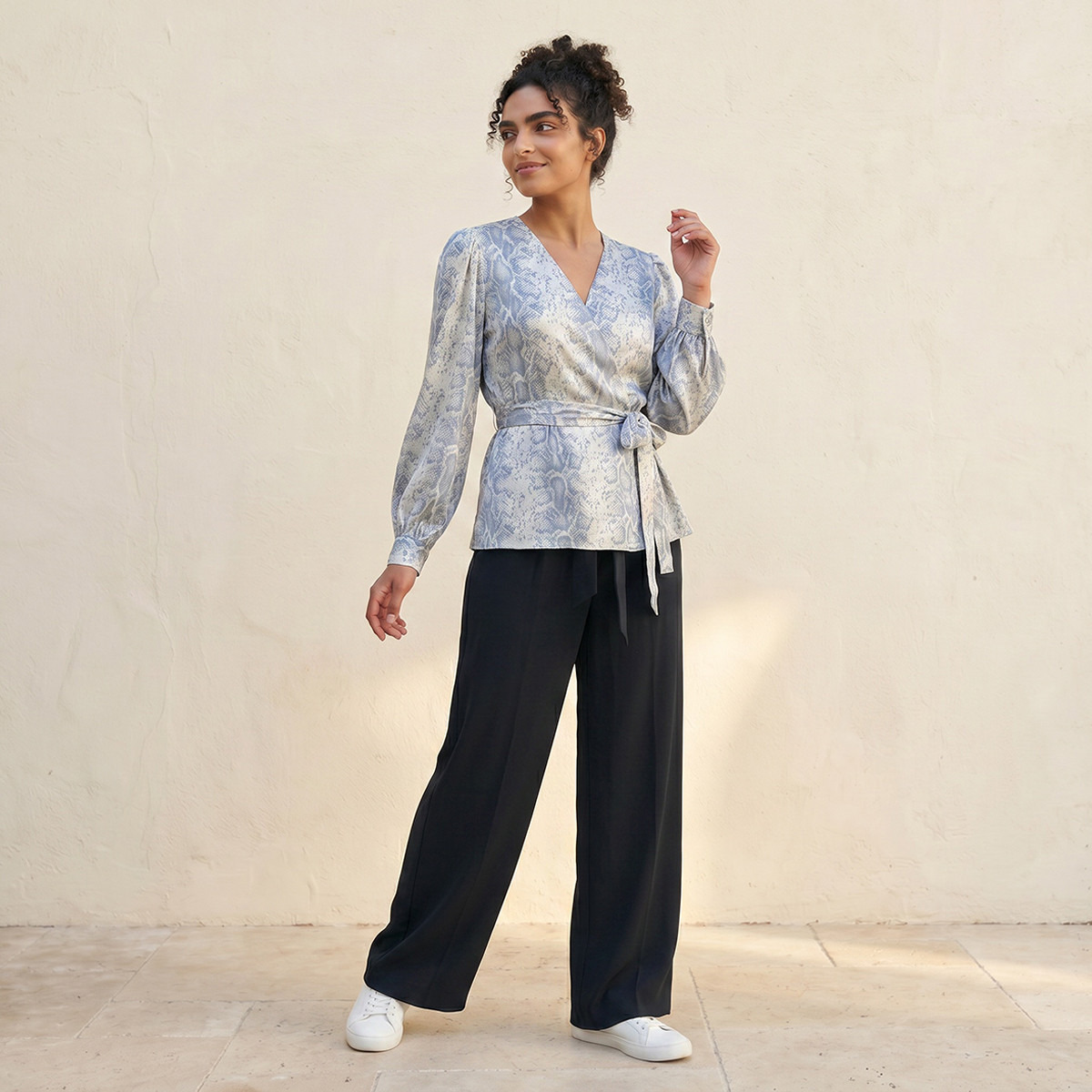Splash Iconic Long Sleeves Wrap Top